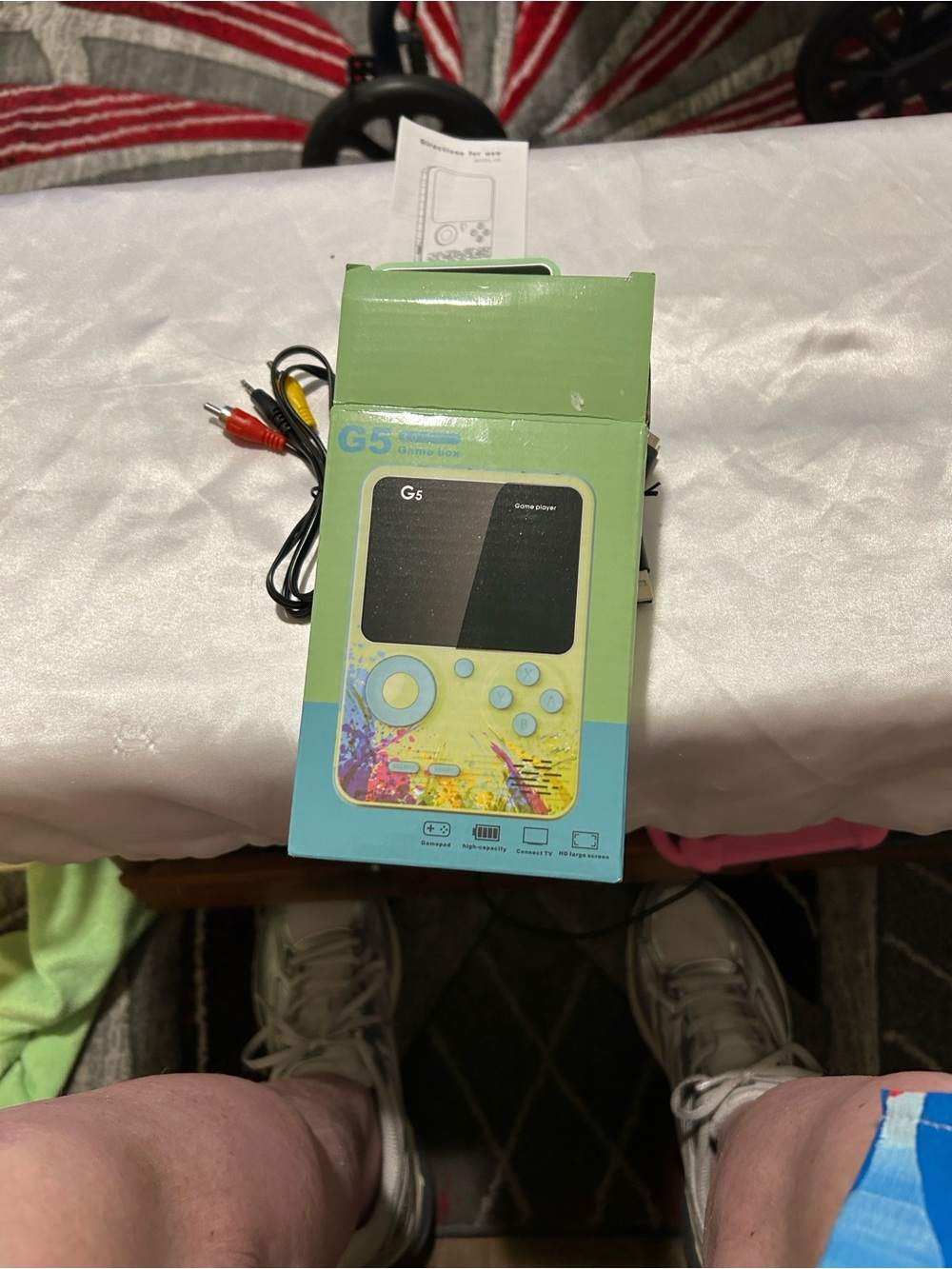 G-Star G5 Handheld Game Console in Light Green and Yellow